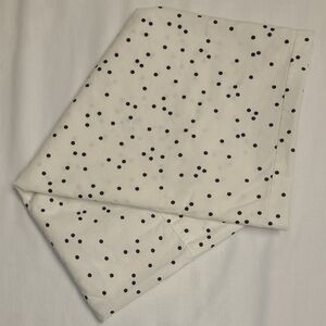 Kate Spade King Sized Pillow Case White Cotton Fabric with Black Dots